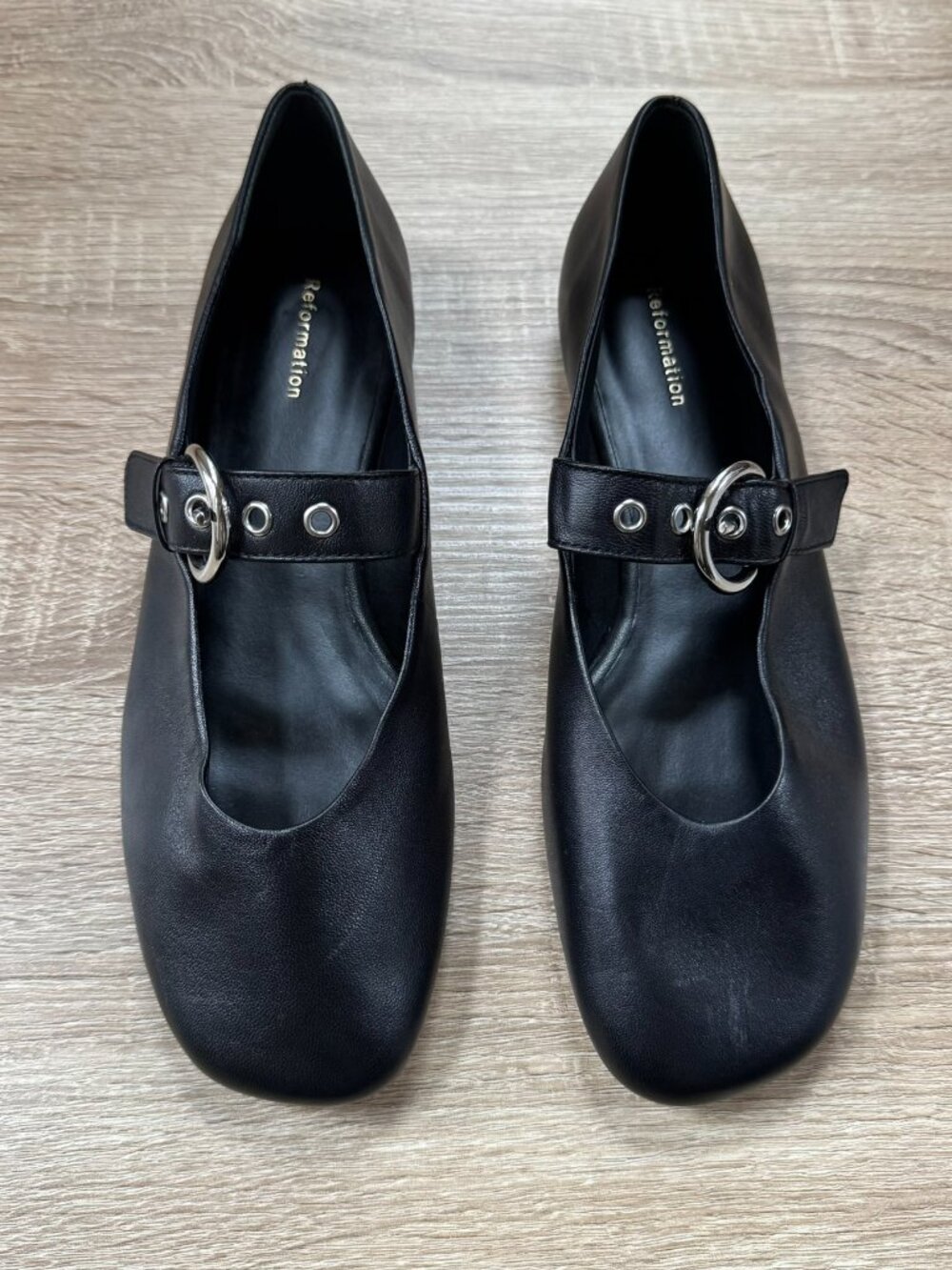 Reformation Bethany Ballet Flats Black Size 7 - Picture 8 of 12